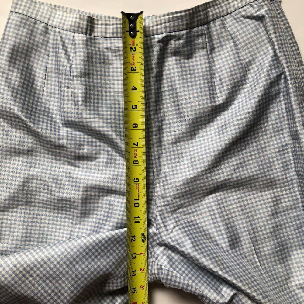 JG Hook 100% silk women’s trousers, fully lined, blue & white gingham Sz 10 - Picture 3 of 4